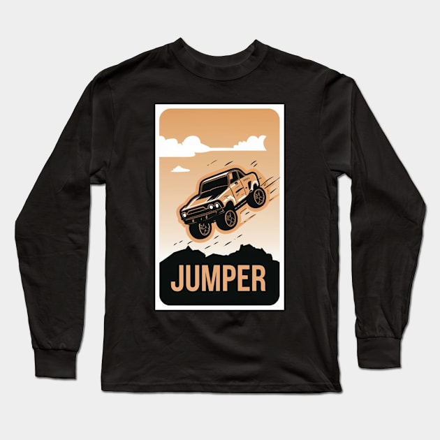 Jumper Racing Car Digital Art Long Sleeve T-Shirt by Abeer Ahmad